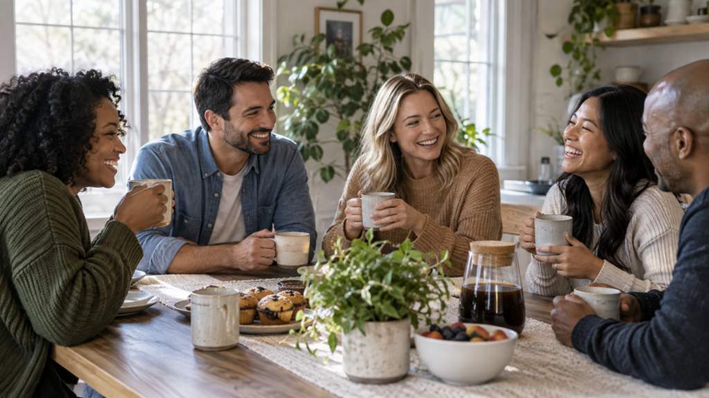 Friends and family sharing a thankful Tuesday together