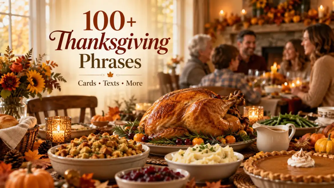 100+ Thanksgiving phrases for cards, texts, family and friends