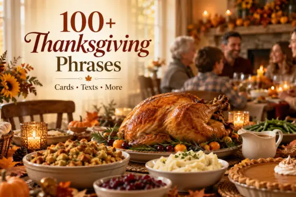 100+ Thanksgiving phrases for cards, texts, family and friends