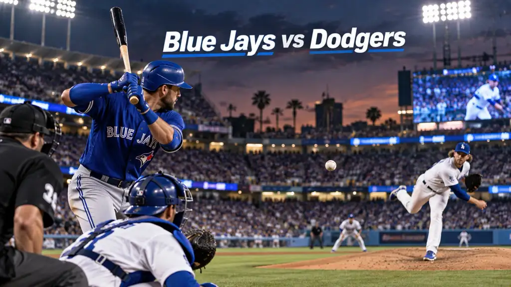 Toronto Blue Jays vs Los Angeles Dodgers baseball matchup in a packed stadium