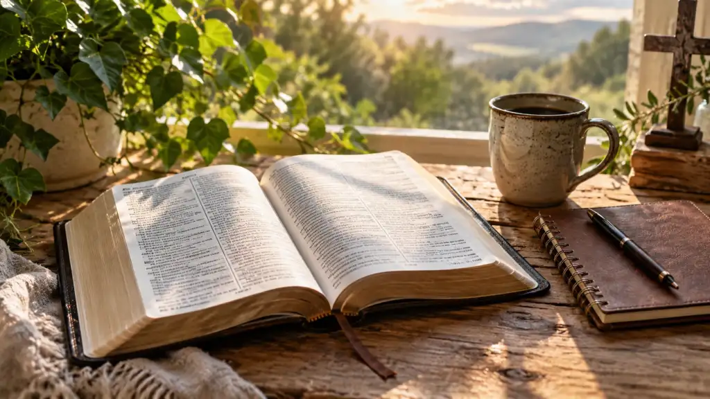 Open Bible for Monday verses and encouragement