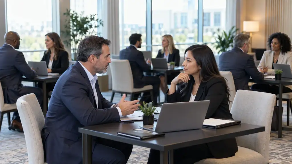 Meeting-based B2B sponsorship with one-on-one executive meetings