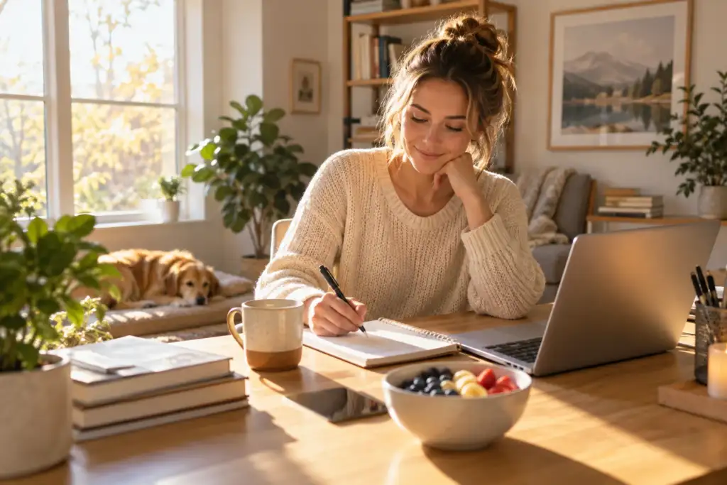 Thursday morning motivation with coffee and a productive workspace
